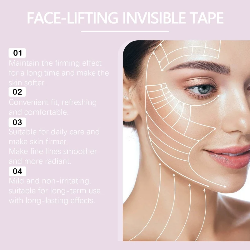 Unsichtbares Face Lift Tape V-Shape | Kinnlinie & Wangen liften | Wasser- & schweißfest