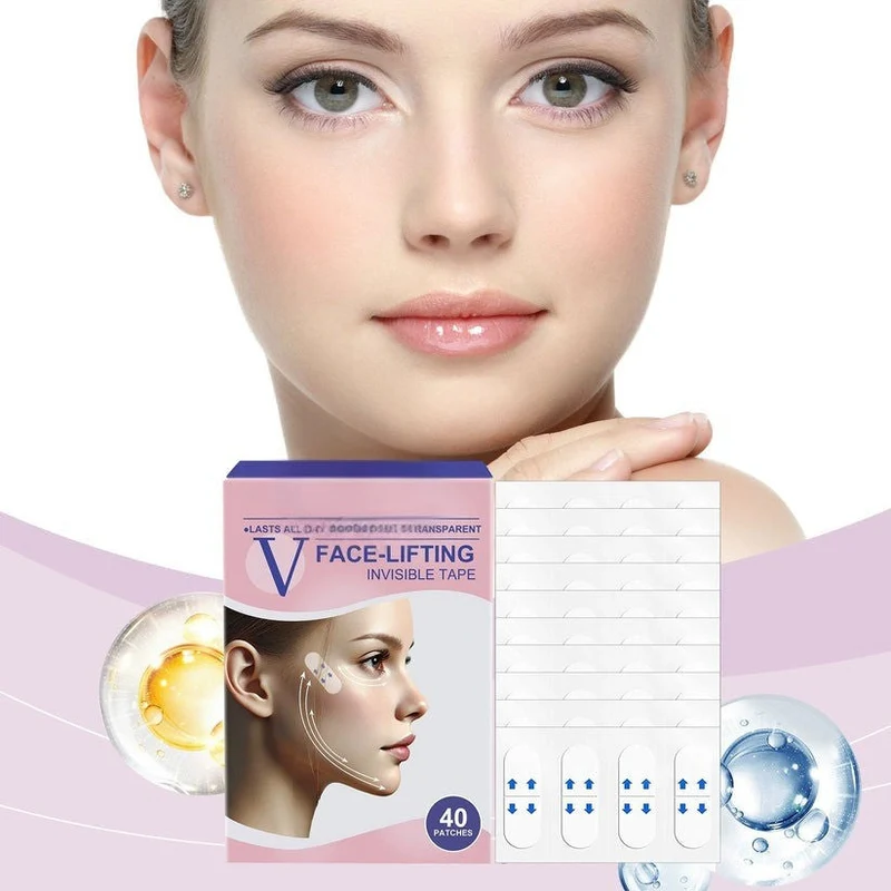 Unsichtbares Face Lift Tape V-Shape | Kinnlinie & Wangen liften | Wasser- & schweißfest