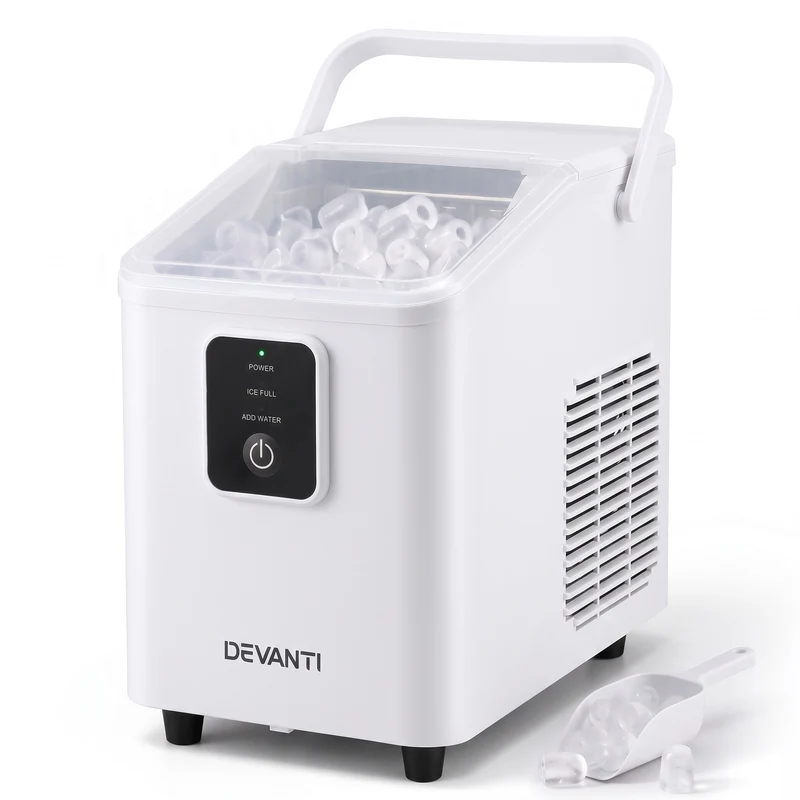 Devanti Ice Maker 11-12kg Portable Bullet Cube Machine White