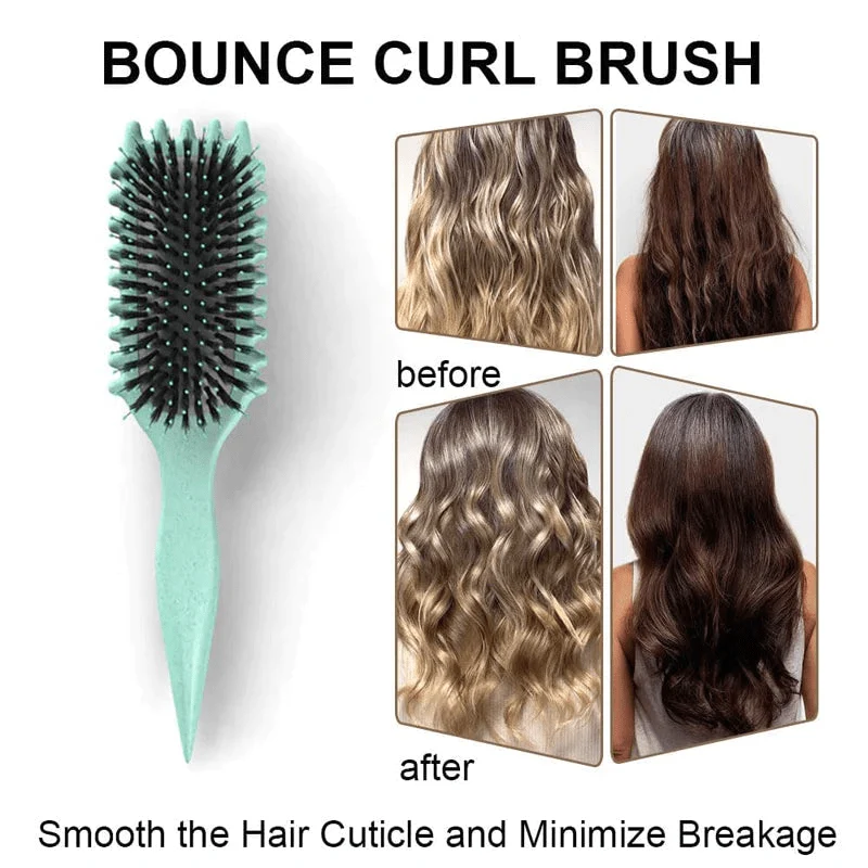 Lockenbürste für Definition & Volumen | Bounce-Curl Styling Brush mit flexiblen Borsten | Weniger Frizz, mehr definierte Lockenbündel | Für welliges & lockiges Haar