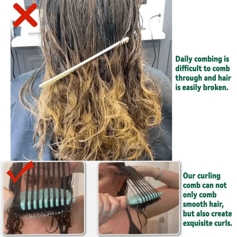 Lockenbürste für Definition & Volumen | Bounce-Curl Styling Brush mit flexiblen Borsten | Weniger Frizz, mehr definierte Lockenbündel | Für welliges & lockiges Haar