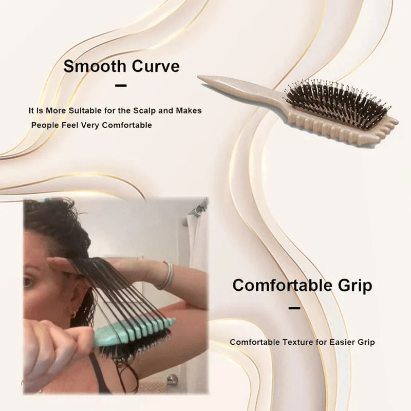 Lockenbürste für Definition & Volumen | Bounce-Curl Styling Brush mit flexiblen Borsten | Weniger Frizz, mehr definierte Lockenbündel | Für welliges & lockiges Haar