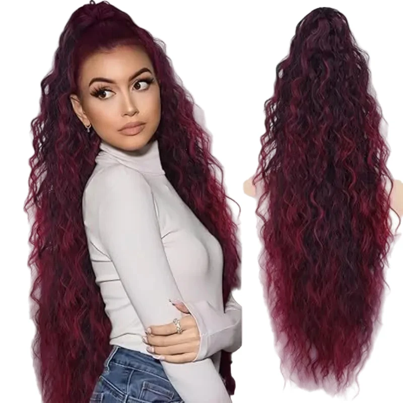 Pferdeschwanz-Extension mit Krallenclip (30 Zoll) | Sofort mehr Volumen & weiche Wellen | Anti-Frizz-Look | In verschiedenen Farben erhältlich
