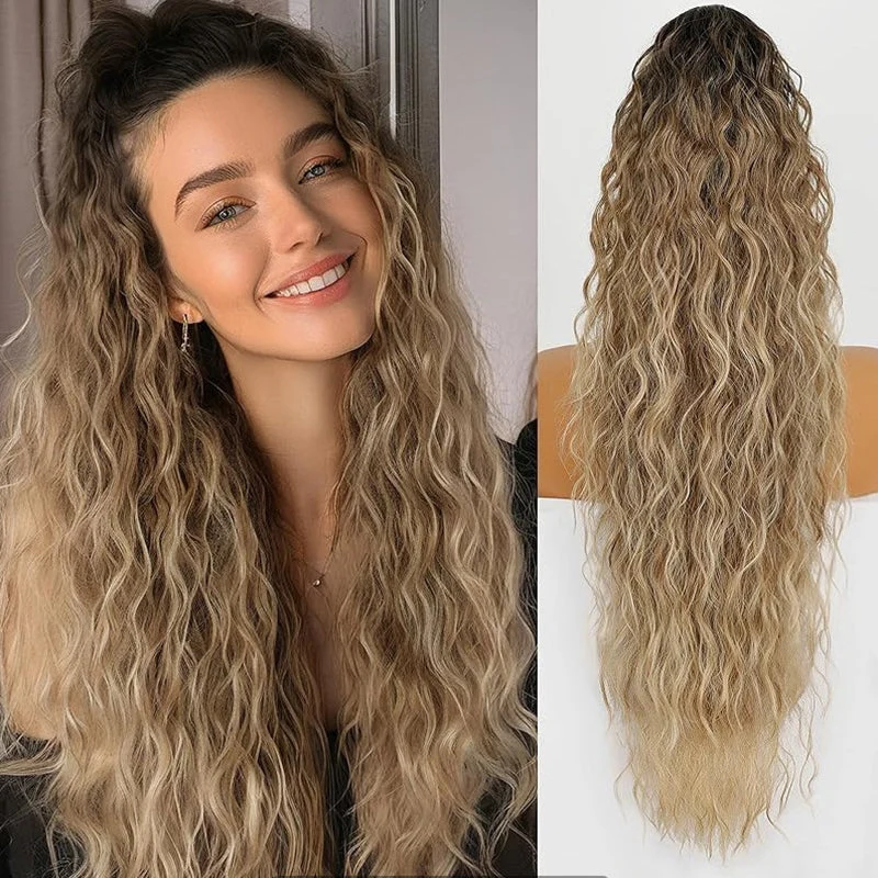 Pferdeschwanz-Extension mit Krallenclip (30 Zoll) | Sofort mehr Volumen & weiche Wellen | Anti-Frizz-Look | In verschiedenen Farben erhältlich