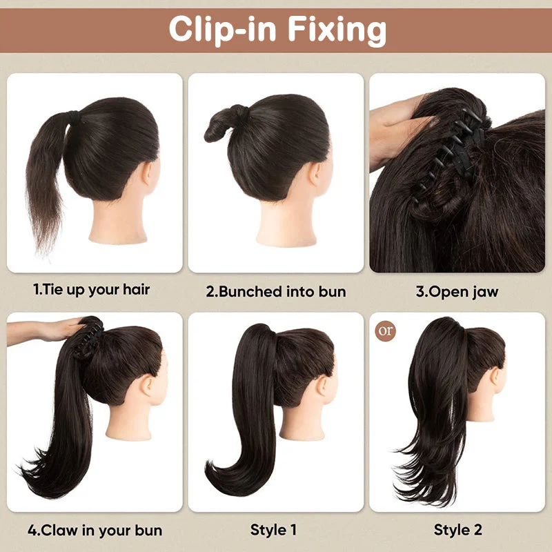 Pferdeschwanz-Extension mit Krallenclip (30 Zoll) | Sofort mehr Volumen & weiche Wellen | Anti-Frizz-Look | In verschiedenen Farben erhältlich