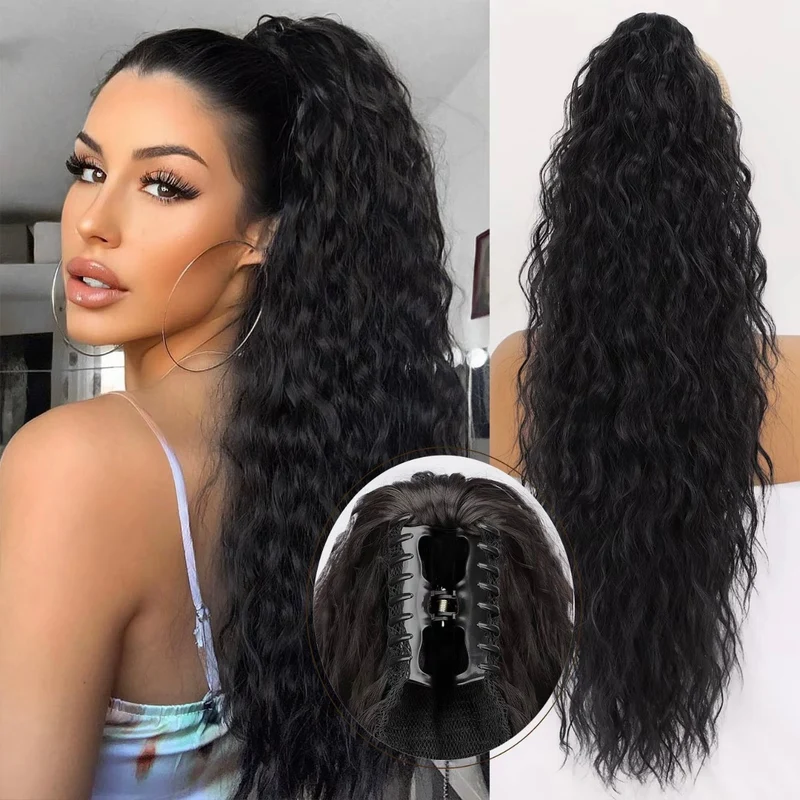 Pferdeschwanz-Extension mit Krallenclip (30 Zoll) | Sofort mehr Volumen & weiche Wellen | Anti-Frizz-Look | In verschiedenen Farben erhältlich