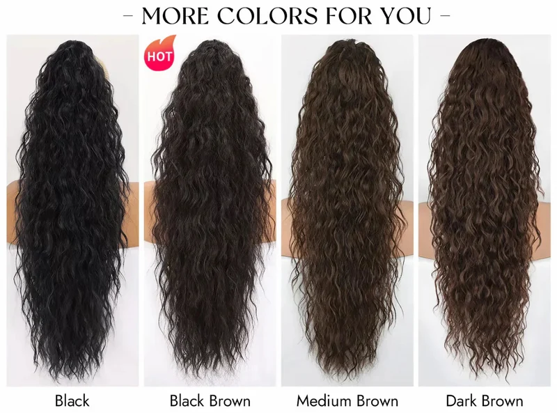 Pferdeschwanz-Extension mit Krallenclip (30 Zoll) | Sofort mehr Volumen & weiche Wellen | Anti-Frizz-Look | In verschiedenen Farben erhältlich