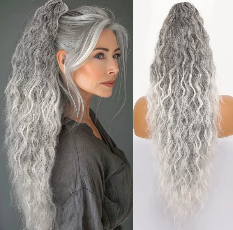 Pferdeschwanz-Extension mit Krallenclip (30 Zoll) | Sofort mehr Volumen & weiche Wellen | Anti-Frizz-Look | In verschiedenen Farben erhältlich