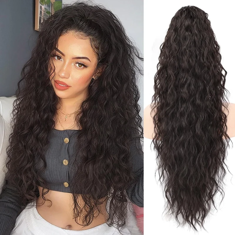 Pferdeschwanz-Extension mit Krallenclip (30 Zoll) | Sofort mehr Volumen & weiche Wellen | Anti-Frizz-Look | In verschiedenen Farben erhältlich