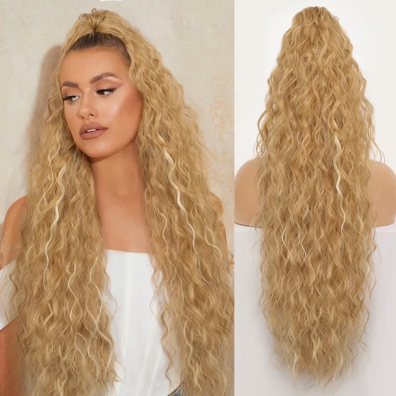Pferdeschwanz-Extension mit Krallenclip (30 Zoll) | Sofort mehr Volumen & weiche Wellen | Anti-Frizz-Look | In verschiedenen Farben erhältlich