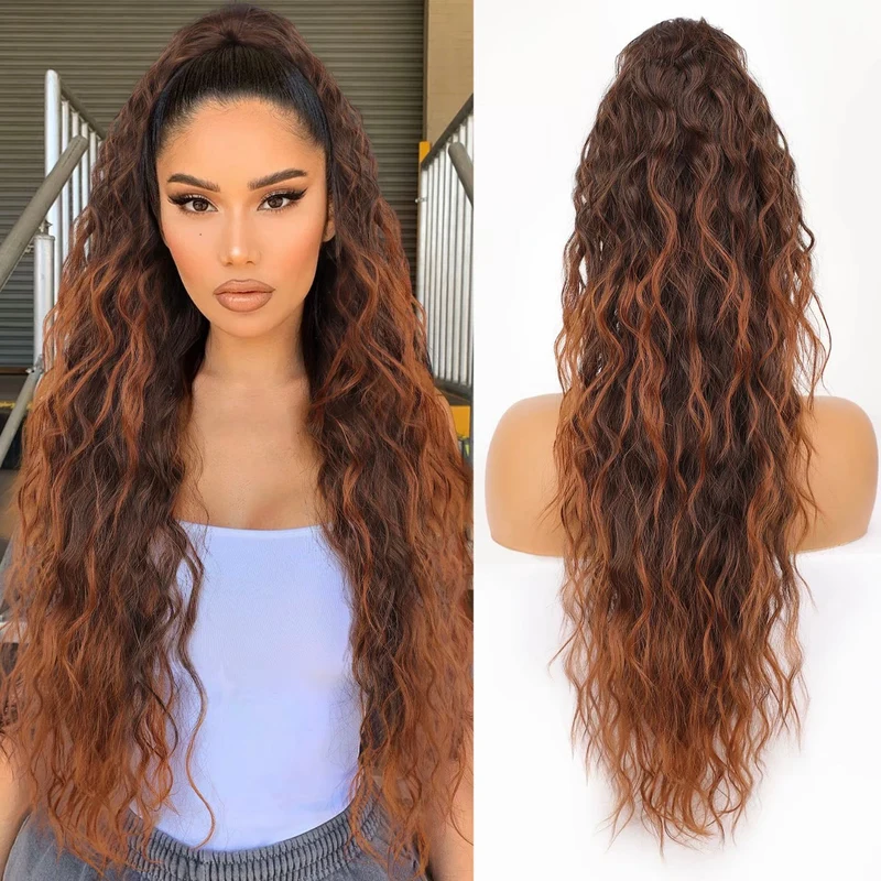 Pferdeschwanz-Extension mit Krallenclip (30 Zoll) | Sofort mehr Volumen & weiche Wellen | Anti-Frizz-Look | In verschiedenen Farben erhältlich