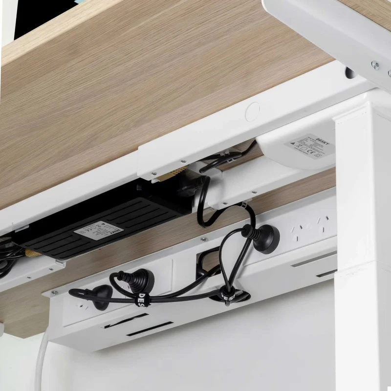 Desky Mini Cable & Power Tray 4-Plug Wheat