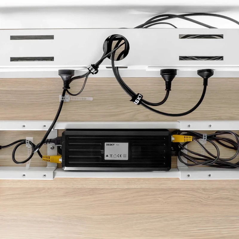 Desky Mini Cable & Power Tray 8-Plug Wheat