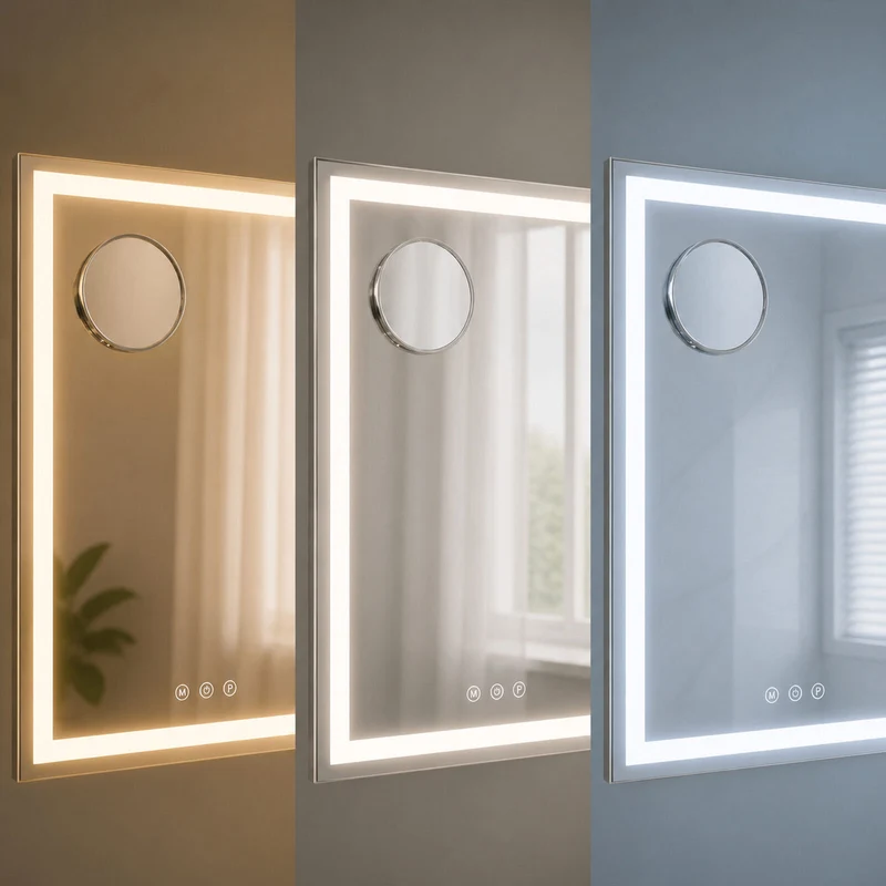 Lenoxx LED Makeup Mirror 64cm x 50.3cm with Adjustable Brightness & Magnifying Mirror