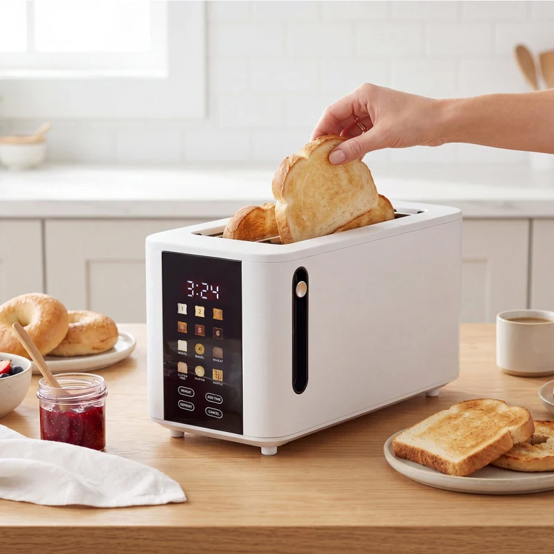 Healthy Choice 4-Slice Digital Toaster 800-950W Smart Touch Screen 6 Browning Levels – White