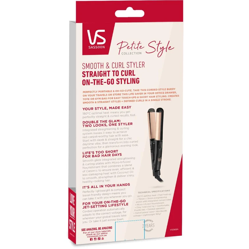 VS Sasoon Petite Style Smooth & Curl Styler
