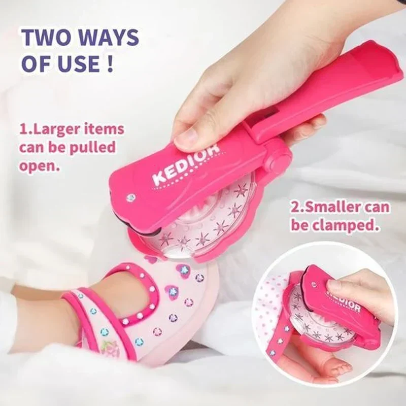 Haar-Glitzer Applikator mit selbstklebenden Strasssteinen | GemGlow Juwel-Heftgerät | Für Haare & Accessoires, ab 6 Jahren, pink