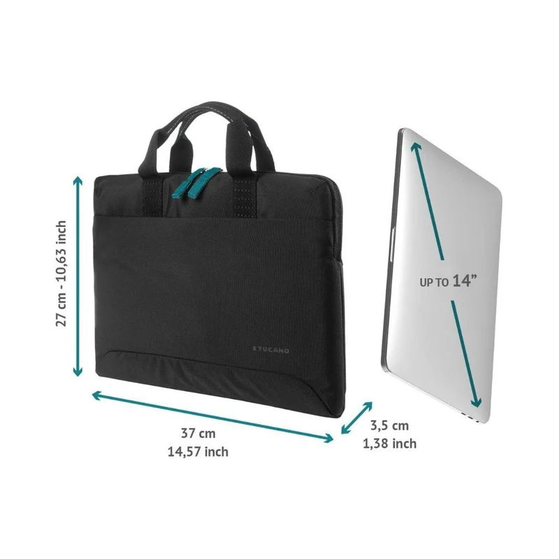 Tucano Smilza Slim Laptop Bag Blue for 14" Devices with Strap