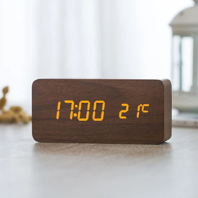 Sveglia Digitale LED Minimalista con Controllo Vocale
