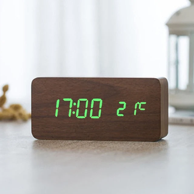 Sveglia Digitale LED Minimalista con Controllo Vocale