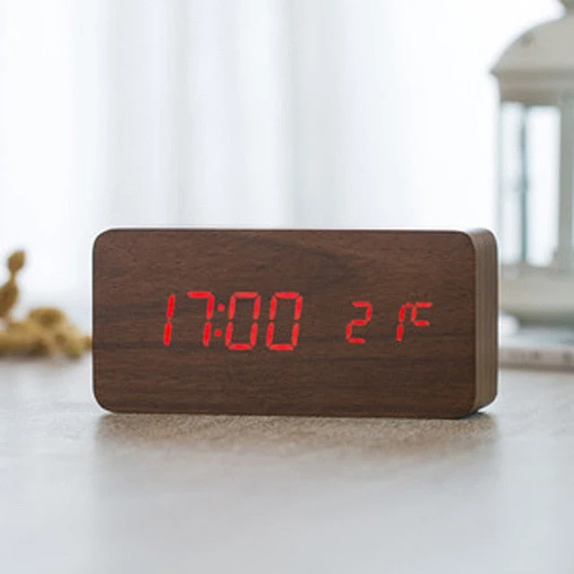Sveglia Digitale LED Minimalista con Controllo Vocale