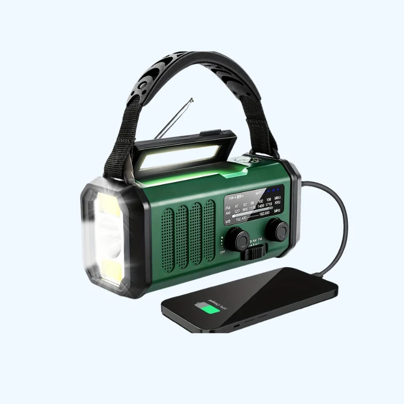 10000mAh Noodradio | Energia Solare & Dinamo a Manovella | AM/FM | Allerta SOS