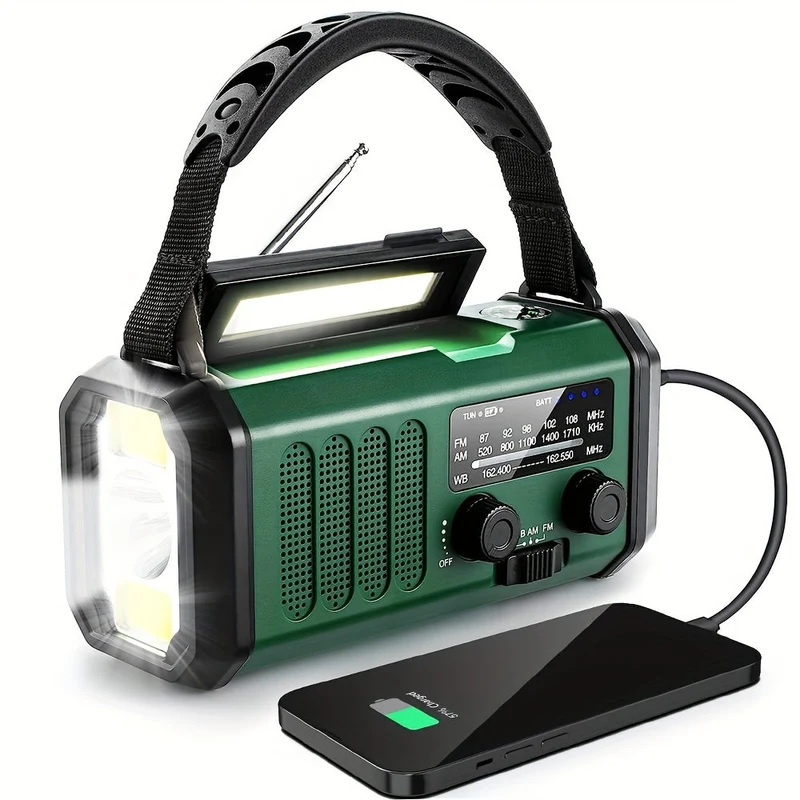 10000mAh Noodradio | Energia Solare & Dinamo a Manovella | AM/FM | Allerta SOS
