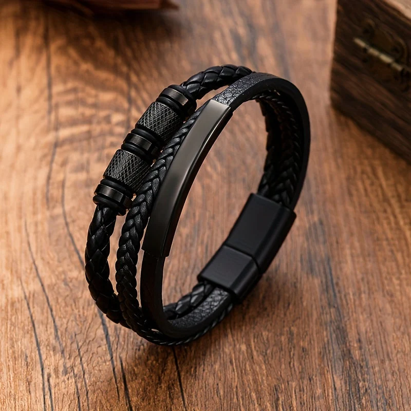 Bracciale da Uomo | Design Intrecciato | Chiusura Magnetica