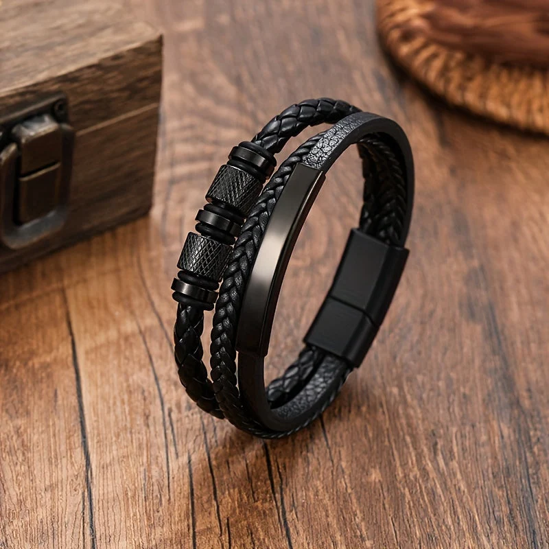 Bracciale da Uomo | Design Intrecciato | Chiusura Magnetica