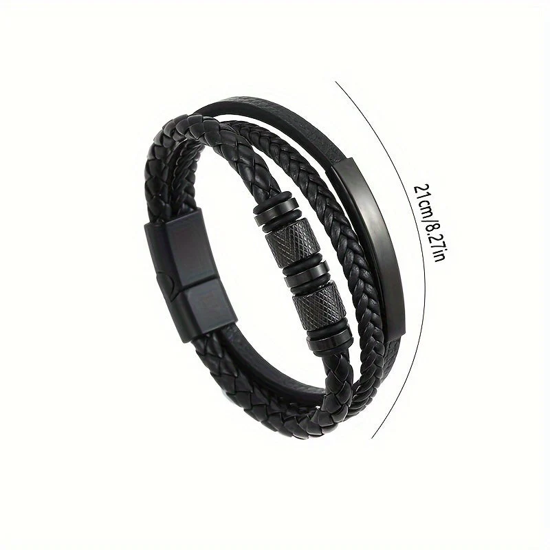 Bracciale da Uomo | Design Intrecciato | Chiusura Magnetica