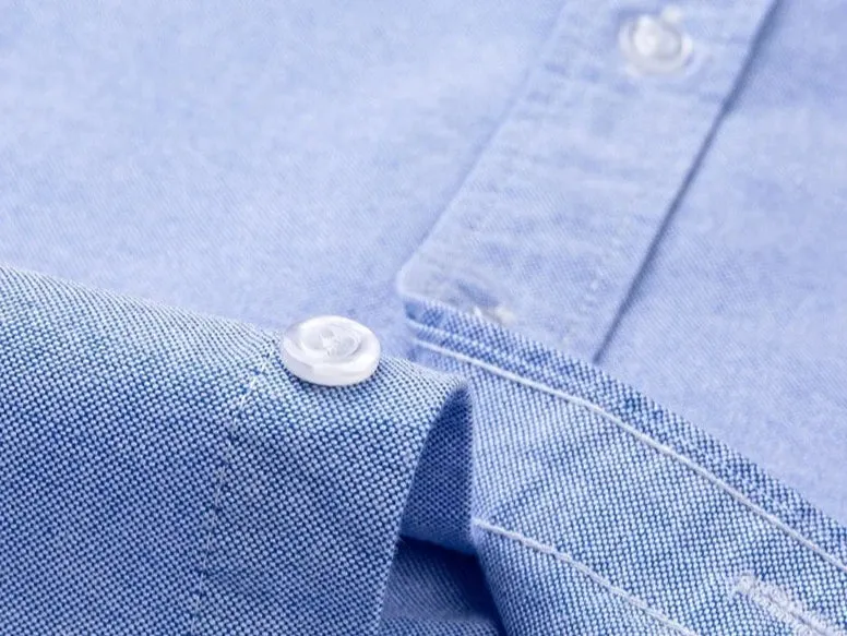 Chemise type Oxford en coton à manches longues pour homme