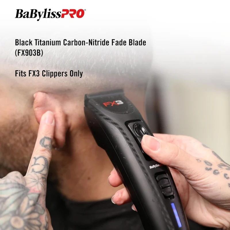 BaByliss PRO - Lame de rechange pour tondeuse FX3 Lame pour dégradés Titanium Carbon-Nitrade FX903B - Noir