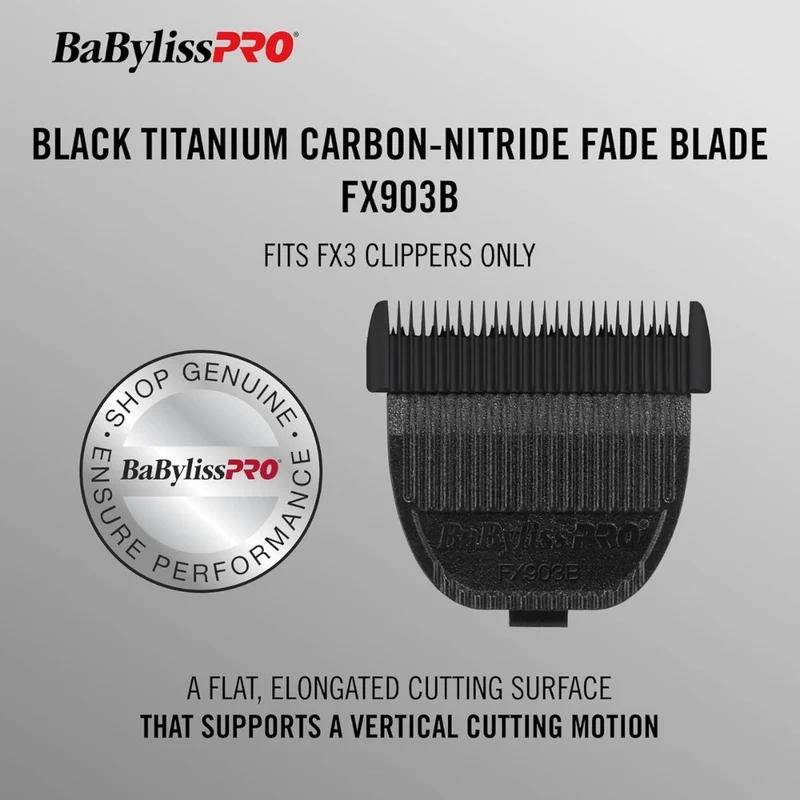 BaByliss PRO - Lame de rechange pour tondeuse FX3 Lame pour dégradés Titanium Carbon-Nitrade FX903B - Noir