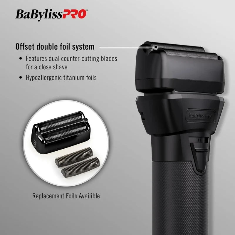 Rasoir à double grille métallique à batterie interchangeable Système FXONE "FX79FSMB" - BlackFX