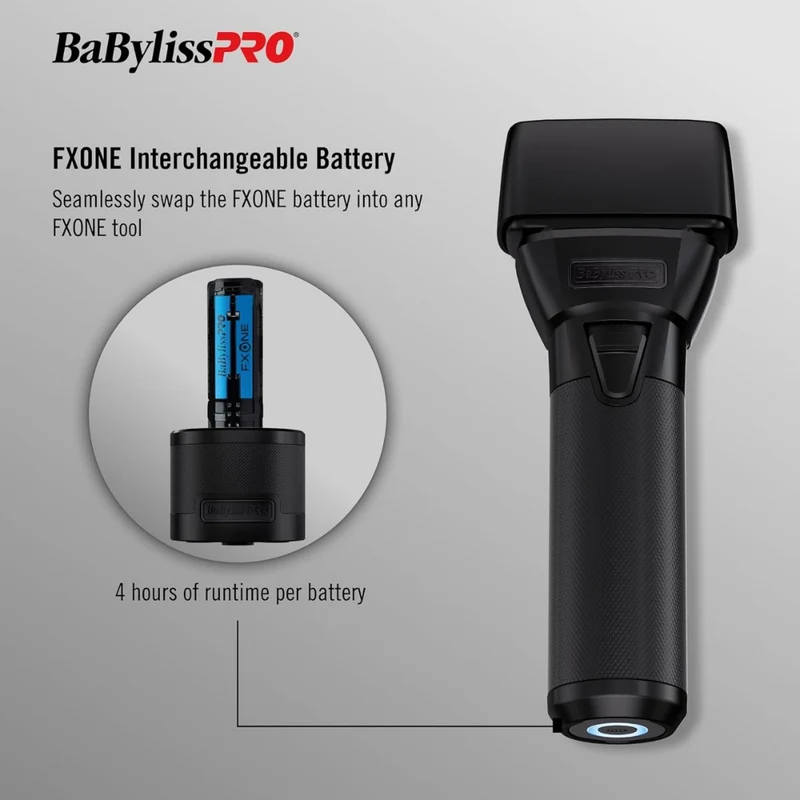 Rasoir à double grille métallique à batterie interchangeable Système FXONE "FX79FSMB" - BlackFX