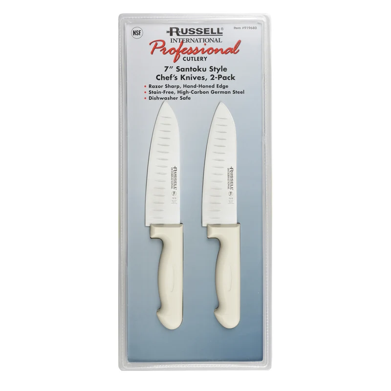 RUSSELL INTERNATIONAL - Ensemble de 2 Couteaux de Chef de Style Santoku de 7 po
