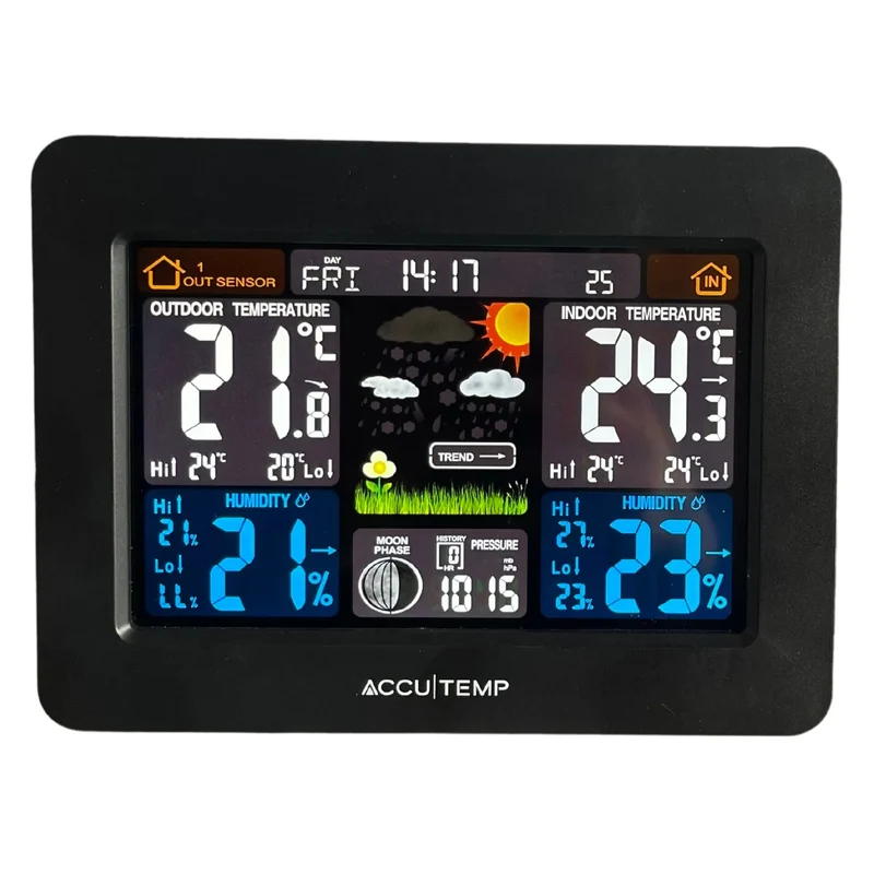 ACCUTEMP CLIMATIC - Station Météo Sans Fil avec Affichage en Couleur