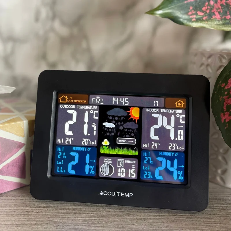 ACCUTEMP CLIMATIC - Station Météo Sans Fil avec Affichage en Couleur