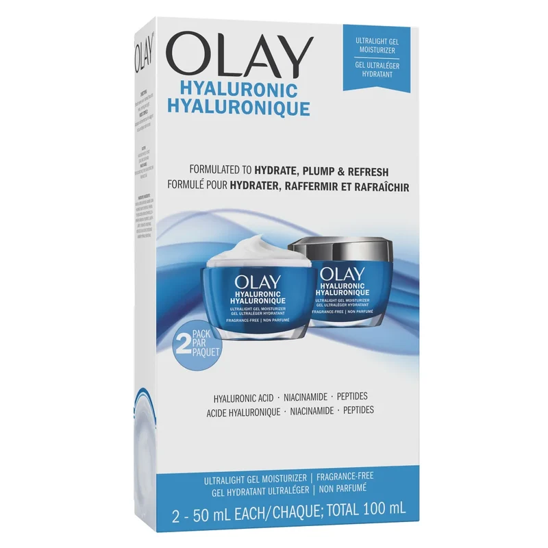 OLAY - Ensemble de 2 Gels Hydratants Ultraléger Hyaluronique