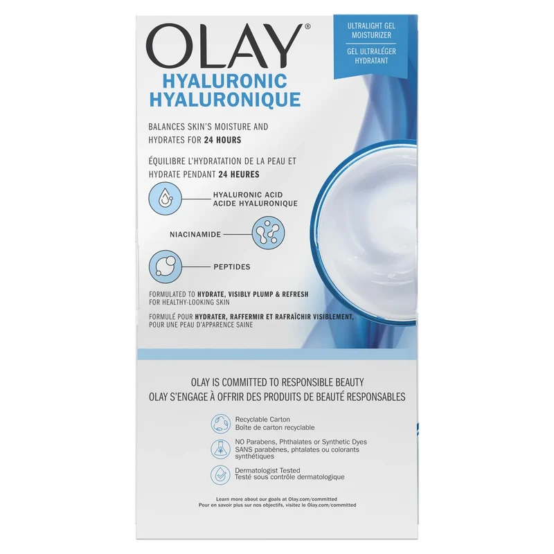 OLAY - Ensemble de 2 Gels Hydratants Ultraléger Hyaluronique