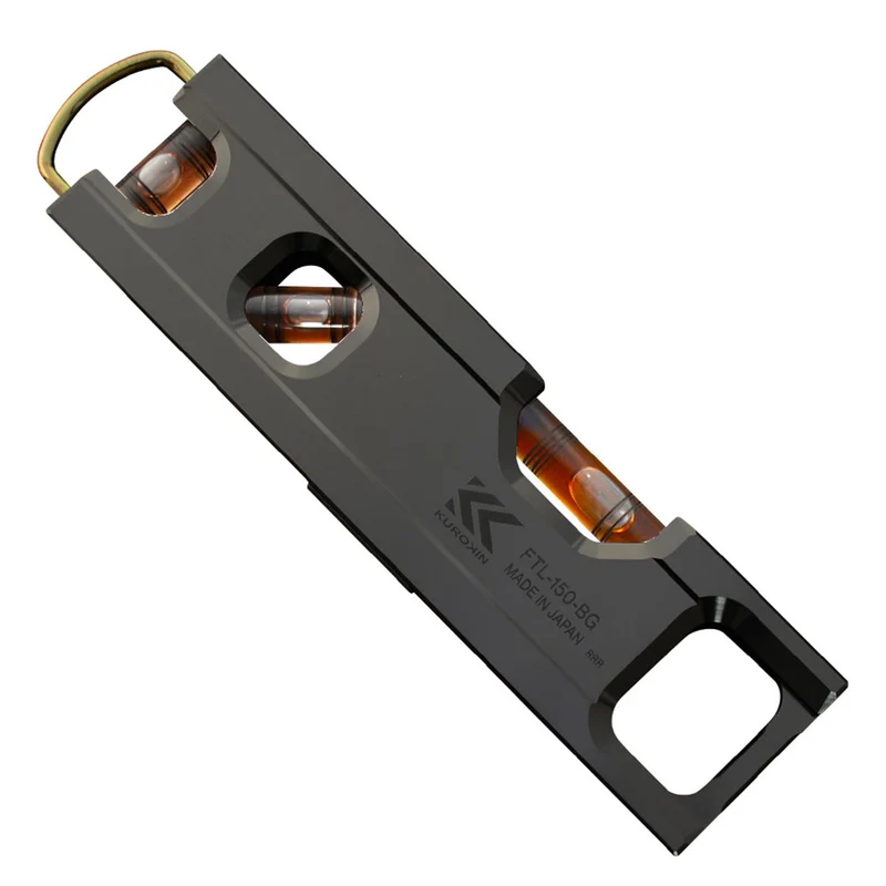 Fujiya Aluminum 150mm Spirit Level FTL-150 (Black/Gold)