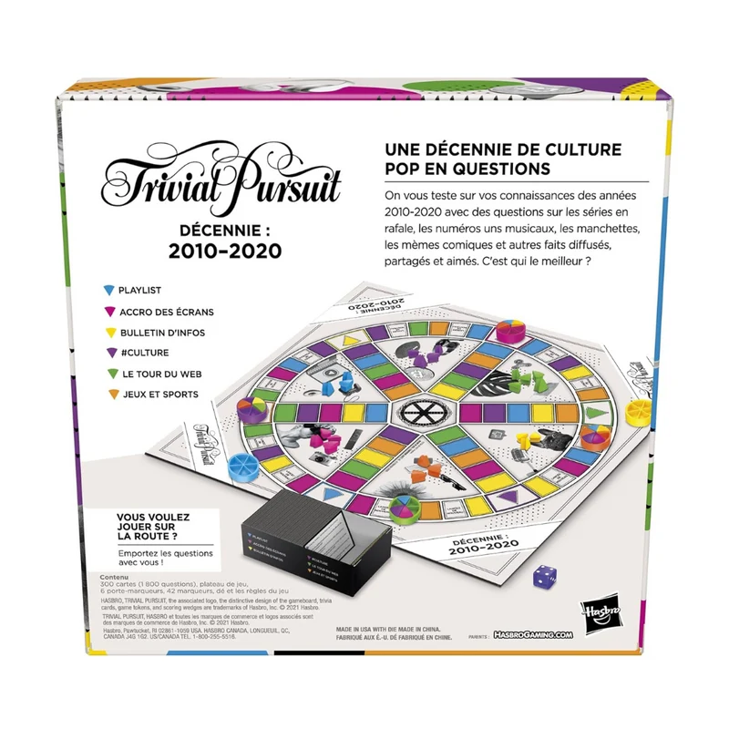 HASBRO GAMING - Jeu de Société Trivial Pursuit 2010 à 2020