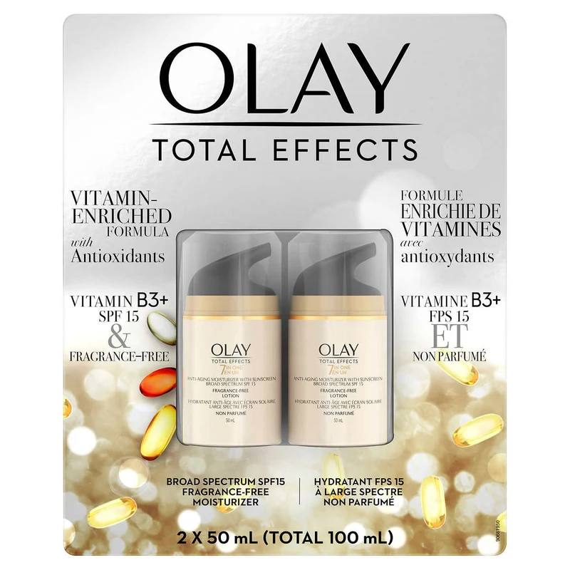 OLAY - Ensemble de 2 Hydratant Nourrissant Total Effects