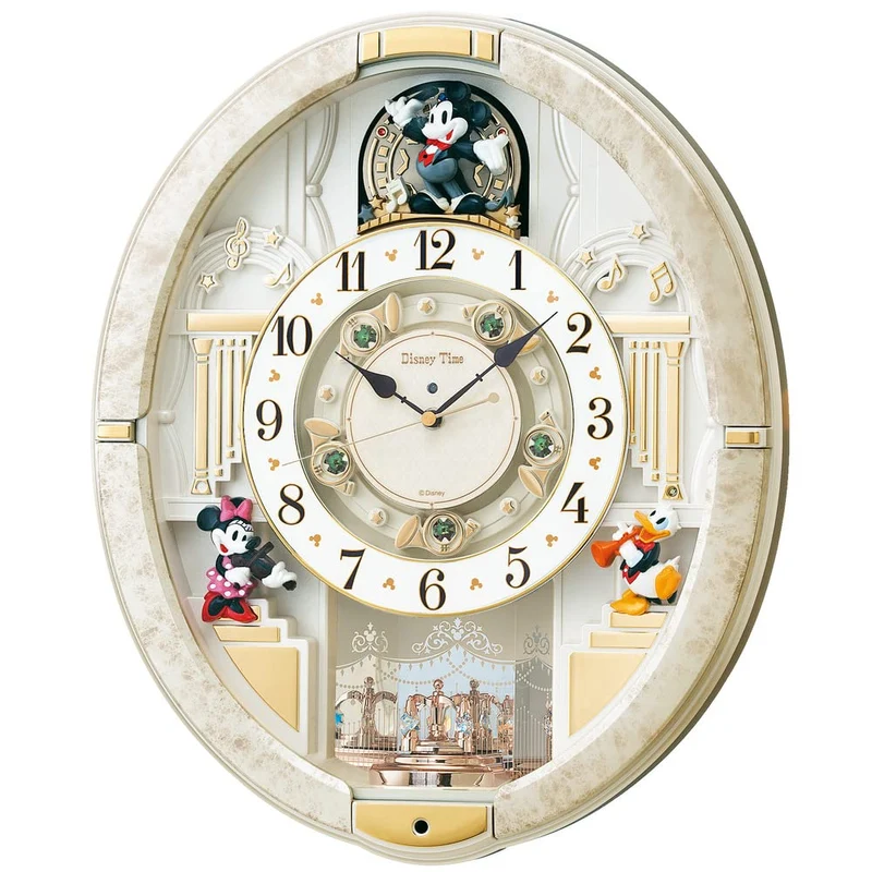 SEIKO Disney Time Mickey & Friends Radio Analog Wall Clock 12 Melodies FW580W