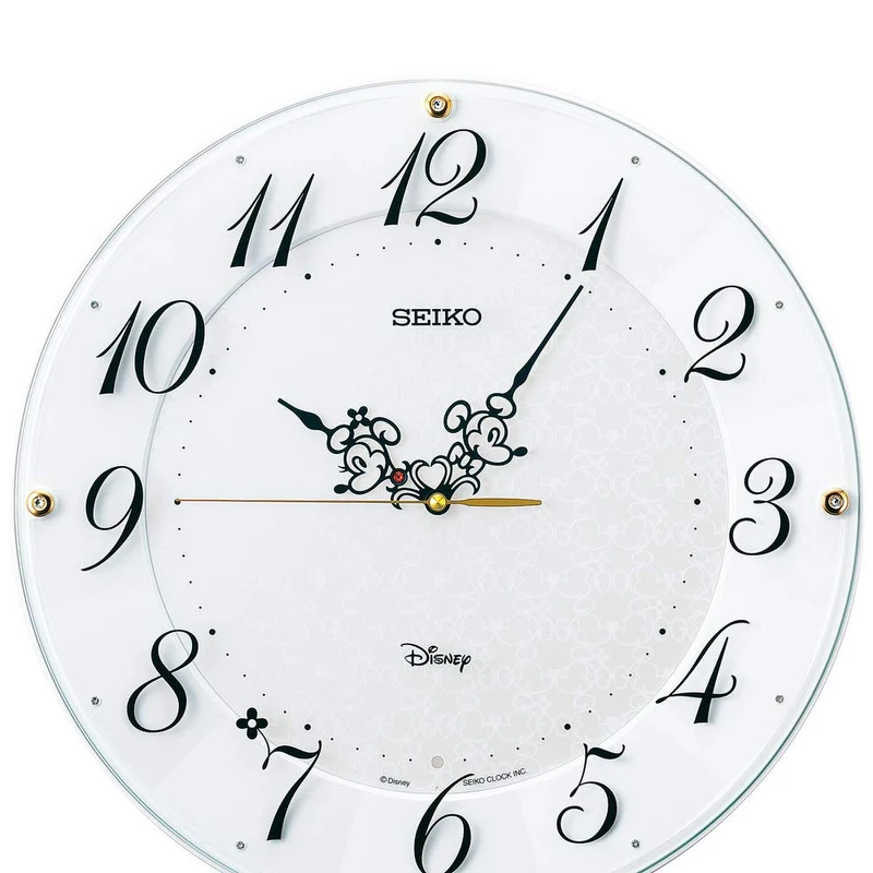SEIKO Mickey & Minnie Radio-Controlled Wall Clock White Pearl 327×46mm FS513W