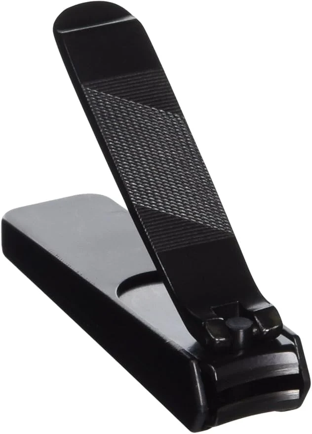 Medium-Sized Black Steel Kiya Nail Clipper for Precision Grooming