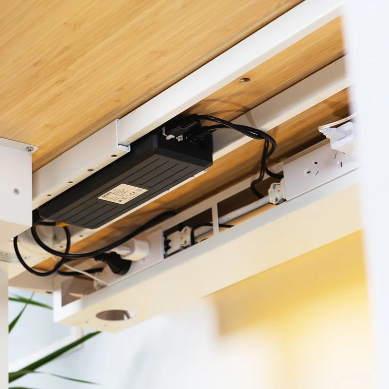 Desky Integrated Cable & Data Channel 12-Plug Wheat