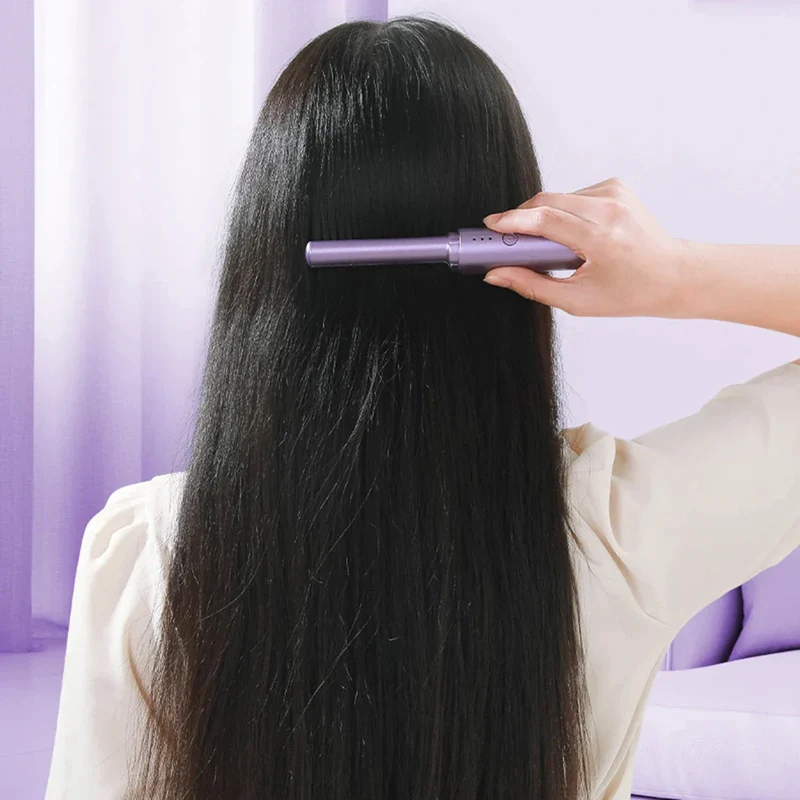 Kabellose Haarglättbürste Heizkamm | Anti-Frizz Styling Tool mit Temperaturstufen | schnelles Glätten & glänzendes Haar