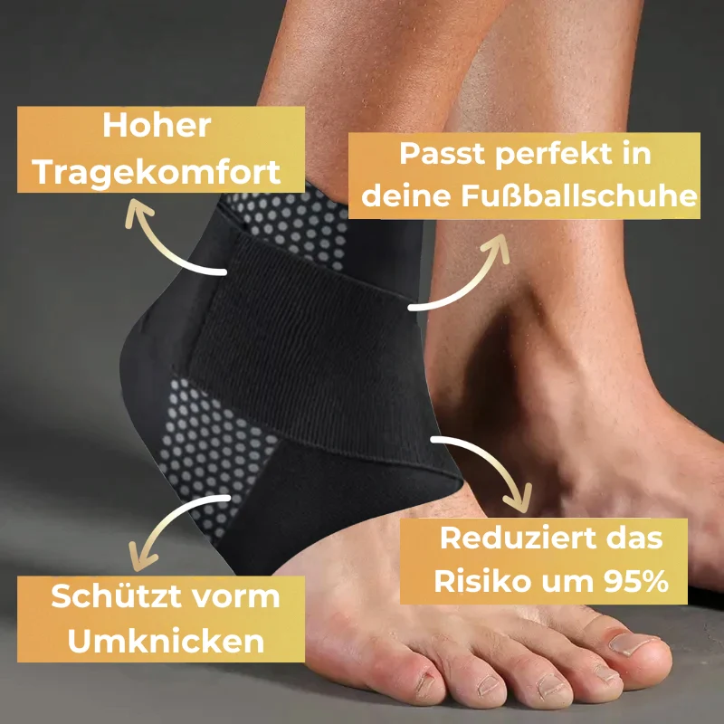 Knöchelbandage für Fußball | Stabilisiert ohne Bewegungsverlust | Atmungsaktiv & passt in Fußballschuhe | Schutz vor Verstauchungen