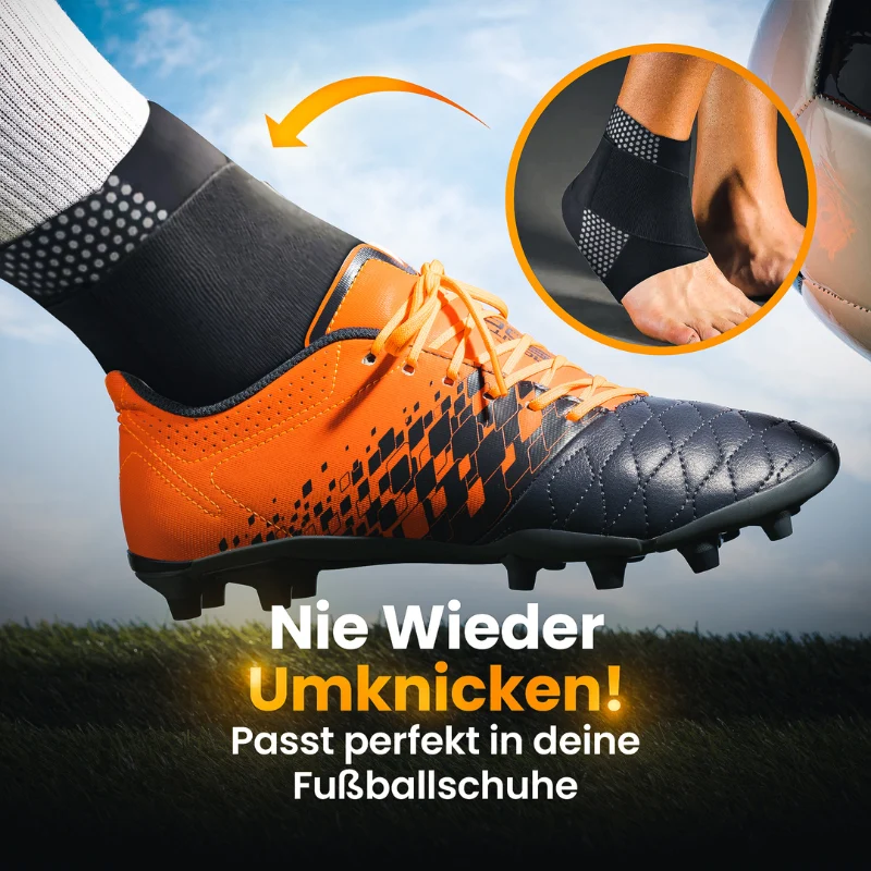 Knöchelbandage für Fußball | Stabilisiert ohne Bewegungsverlust | Atmungsaktiv & passt in Fußballschuhe | Schutz vor Verstauchungen